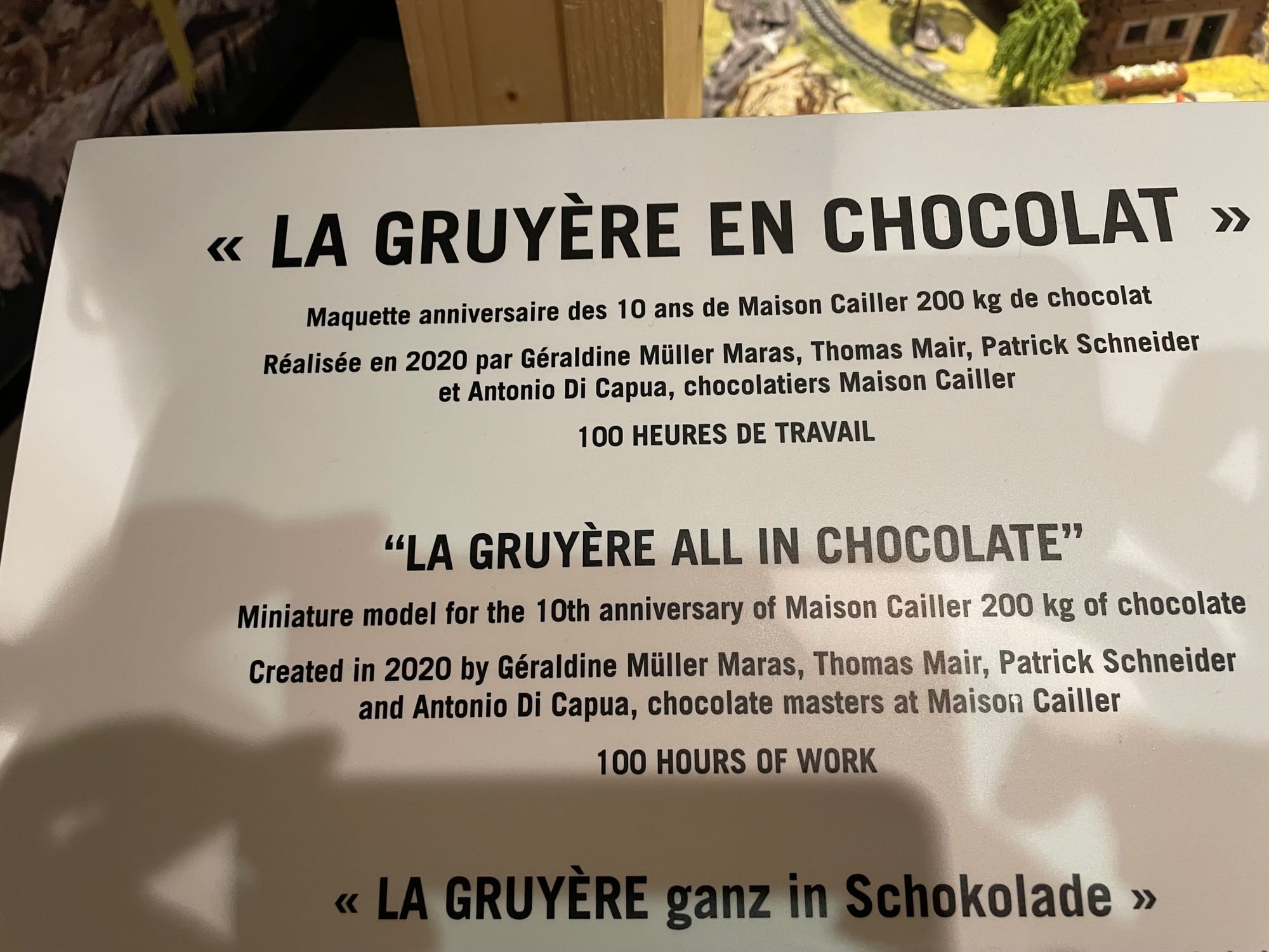 Cailler Chocolate then Aefligen - 27 April 2024